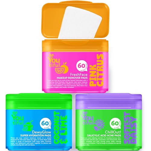 BeYoutiful Teen Skincare Trio, Skin Face Pads, Acne Cleansing Wipes For Teen, Kids & Tween, Fresh, Hydrated & Clear