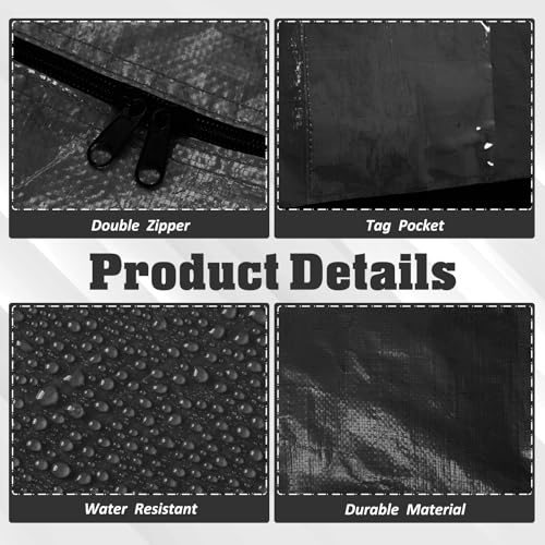 Windyun 195 Gal Extra Large Moving Bags - 4 Pack, Black, Heavy Duty Storage Bags