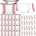 40 Baseball Makeup Bags Mirror Bulk Sport Team Gifts Baseball Cosmetic Bag Accessories for Women Toiletry Zipper Pouch Travel Canvas Gifts Stuff for Party Team Players Lover