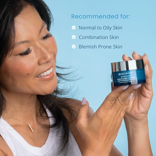 SKINN Moisturizer for Dry Skin, Divine Elixir Hydrating Algae Gel Cream (1.7 Fl Oz) - Gel Moisturizer for Face & Body That Hydrates & Exfoliates Skin While Plumping Appearance - Help Reduce Fine Lines