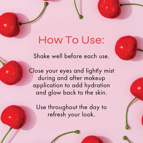 The Beauty Crop Oui Cherie Mist - Hydrating Dual-Phase Setting Spray with Cherry Extract and Hyaluronic Acid, Vegan Friendly - 100 ml