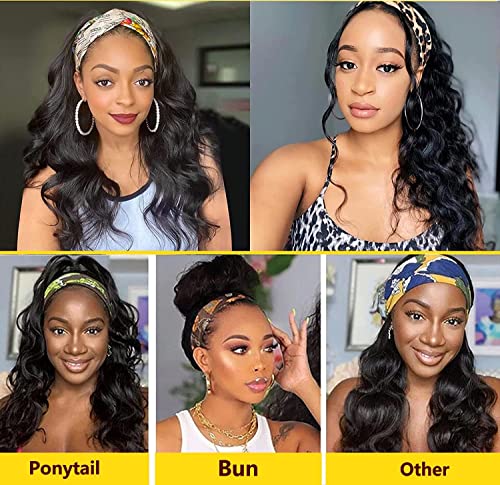 Miss Lee 16 Inch Headband Wig for Black Women Human Hair Body Wave Glueless 150% Density