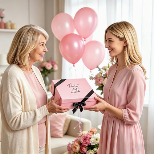 Pink Spa Gift Set for Women - Self-Care Bath Basket for Mother's Day & Gifts