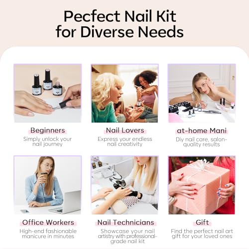 Nude Gel Nail Polish Set 28 Colors Glitter 32pcs - Rainbow Variation