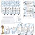 50 Sets Blue Flower Baby Shower Hand Cream Set, Hand Cream Favors for Guests Bridal Wedding Baby Shower Gift Bulk Travel Size Gifts with Thank You Card & Organza Bags(blue flower)