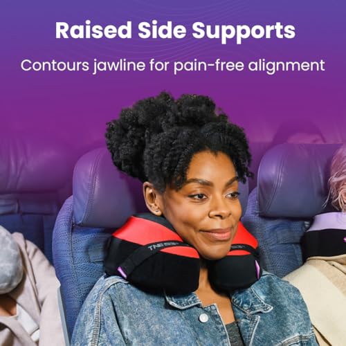 Travel Neck Pillow for Airplanes with Support Strap - Cairo Tan