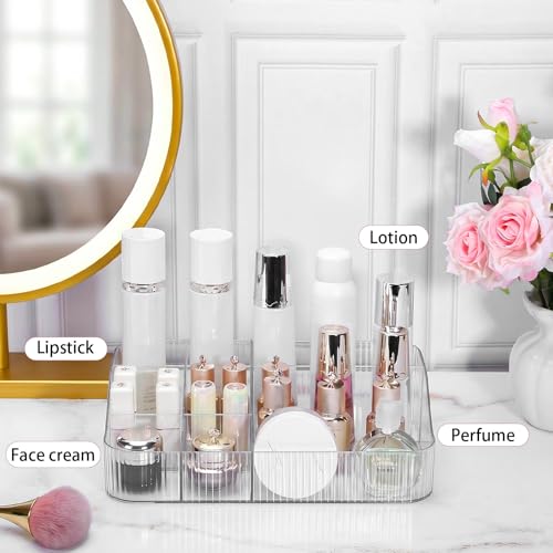 DASITON Clear Large Capacity Makeup Brush Holder with 7 Slots, Vanity Organizer