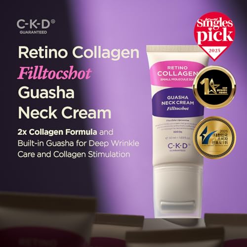 CKD Retinal Collagen Filltocshot Gua Sha Neck Cream 50mL - Includes Gua Sha Roller