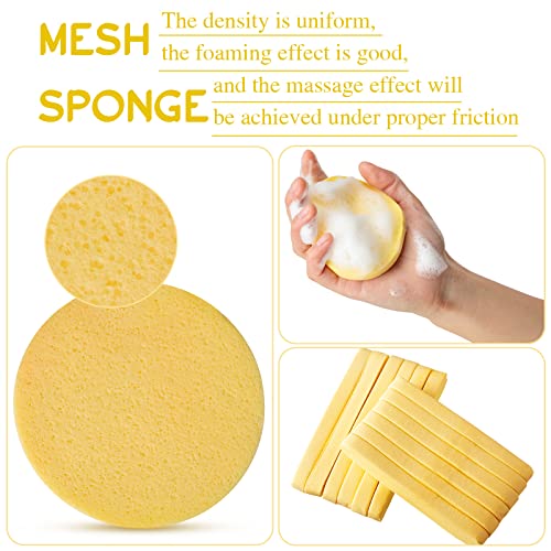 Foaincore 600 Pieces Compressed Facial Sponge Round Facial Sponge for Estheticians Face Sponges for Cleansing Makeup Removal Wash Pads Disposable Sponges for Women Spa Exfoliating Cleansing(Yellow)