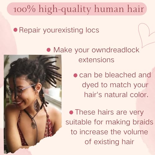 8 Inch 3 Bundles Afro Kinky Curly Human Hair for Dreadlocks & Twists - Ginger