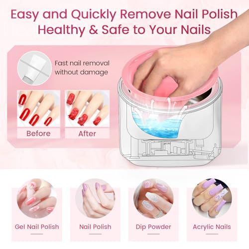 Yokilly Pink Electric Nail Soaking Bowl - 1st Gen Faster Heated Nail Remover