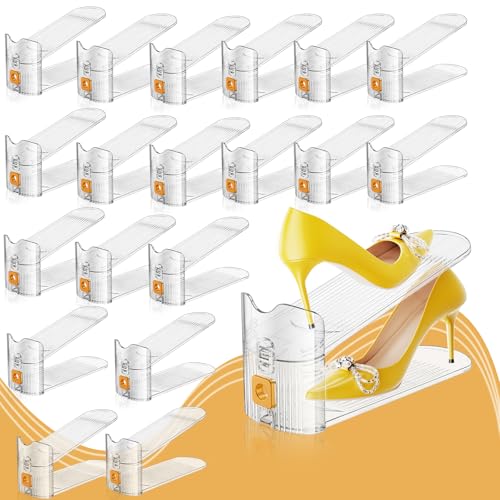 Gold Shoe Slot Organizer 36 Pack Double Layer Stack Shoe Rack Space Saver