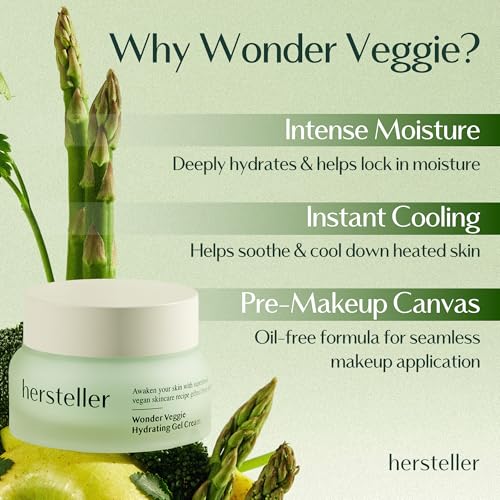 Hydrating Gel Cream with Kale Extract - Vegan Moisturizer for Sensitive Skin 1.7 Fl Oz
