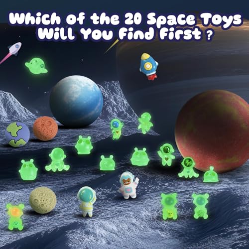 Kids Space Bath Bombs with Glow-in-The-Dark Alien Toys - 20 Pack