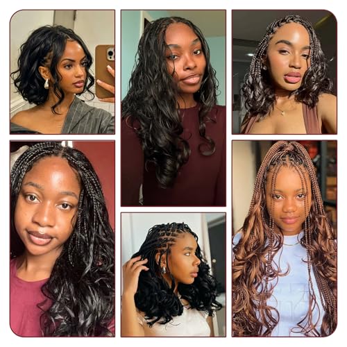French Curl Braiding Hair 12 Inch Human Hair Blend - 8 Packs - 1B, Easy DIY Style