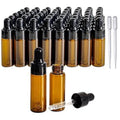 50Pcs 5ml Sample Dropper Bottles,Amber Glass Dropper Bottles for Essential Oils Sample Cosmetic Perfume Traveling