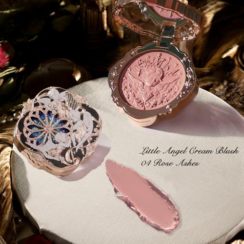Flower Knows Little Angel Cream Blush Set - Muted Red, Buildable & Dewy Face Makeup (04 Rose Ashes + 05 Fingertip Stellar, 0.42 oz)