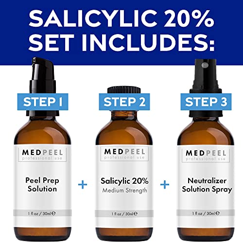 Salicylic Acid 20% Peel Kit - Includes Prep & Neutralizer - 1 Fl Oz Pack of 3