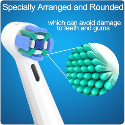 8 Pack Multi Color Replacement Brush Heads for Oral B iO Series - Compatible with iO 2-10 & 7G, With Covers, Black & White Variation
