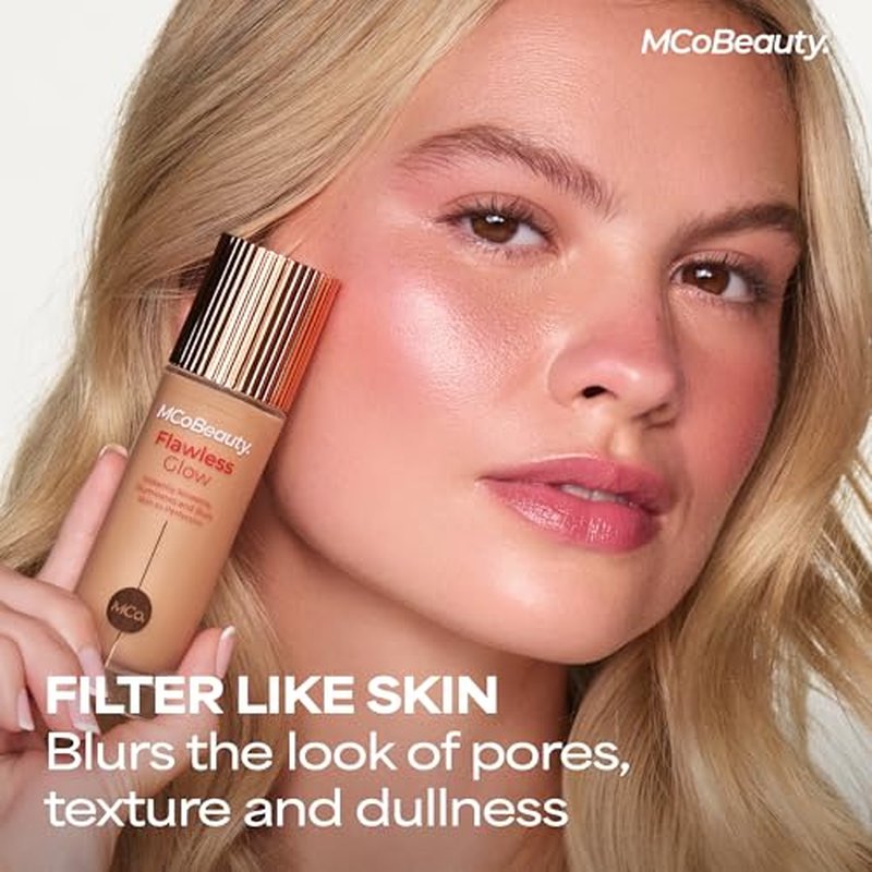 MCoBeauty Flawless Glow Luminous Skin Filter - 3.5 Light - 4-in-1 Luminous Primer, Foundation Booster & Liquid Highlighter with Squalane - Radiant Glow Complexion Perfector Face Makeup