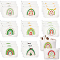 Coume 30 Pcs Teacher Appreciation Gifts Bulk for Women Inspirational Rainbow Canvas Makeup Bags Thank You Cosmetic Bags for Teacher Employee Coworker Gifts, 10 Styles(Joyous)