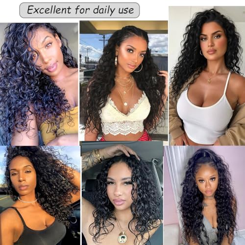 Deep Curly Clip-In Human Hair Extensions 120g 22 Inches Black - Natural
