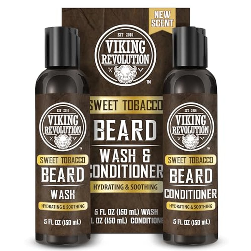 JVR Beard Wash and Beard Conditioner for Men, Beard Shampoo Cleanse and Reduces Frizz, Soften & Strengthens, Organic with Coconut, Aloe, Provides Shine for Dry & Coarse Beards, Beard Care (6.7oz)
