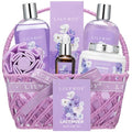 Lavender Spa Gift Set for Women - 7-Piece Birthday Gift for Mom, Relaxing Bath Basket
