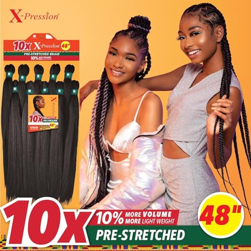 Pre-Stretched Synthetic Braiding Hair Extensions - Copper Red, 48 Inch