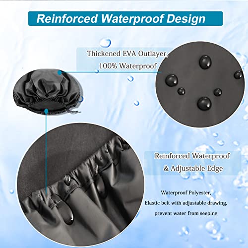 2X-Large Satin Lined Shower Cap for Long Hair & Braids - Waterproof Edge, Extra Large, Black
