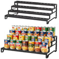 Attelite 4-Tier Expandable Can Organizer for Pantry, 2 Pack - Metal Canned Food Storage Rack