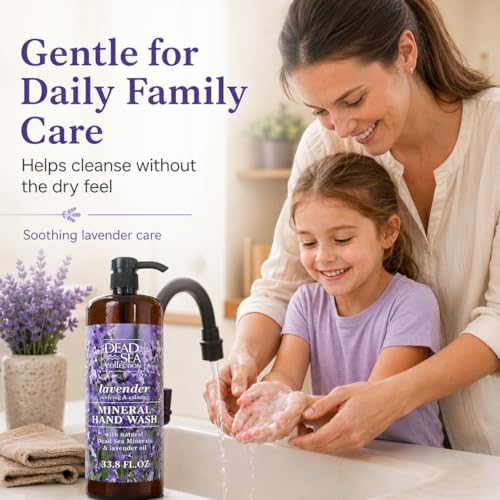Lavender Dead Sea Hand Soap Pump - Moisturizing Liquid with Minerals, 67.6 Fl Oz (Pack of 2, 33.8 Fl Oz Each)