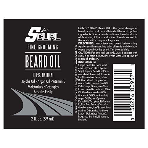 Luster's S Curl Beard Oil 2oz for Moisturizing & Promoting Growth