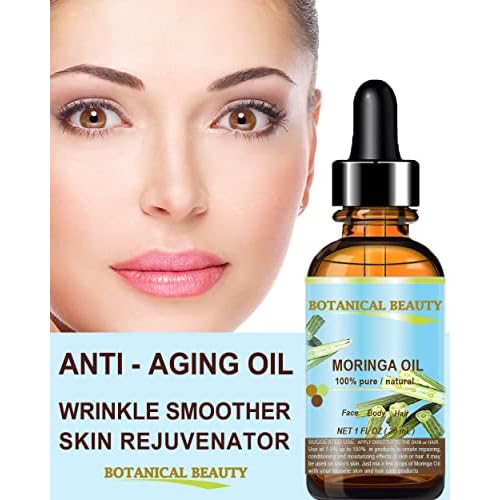Botanical Beauty? Moringa Oil 100% Pure Natural Undiluted Cold Pressed Carrier Oil for Face Skin, Hair, Lips, Nails. Rich in Vitamin C, Vitamin E (0.5 Fl Oz 15 ml)
