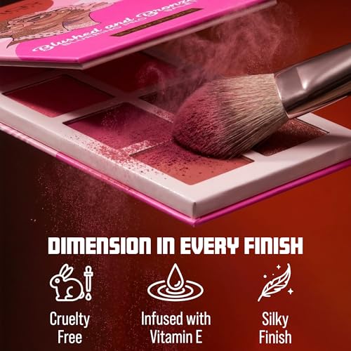 Juvia’s Place Blushed & Bronzed Blurring Pro Palette Volume 1 - 8 Shade Matte & Shimmer Blush & Bronzer Palette with Mirror