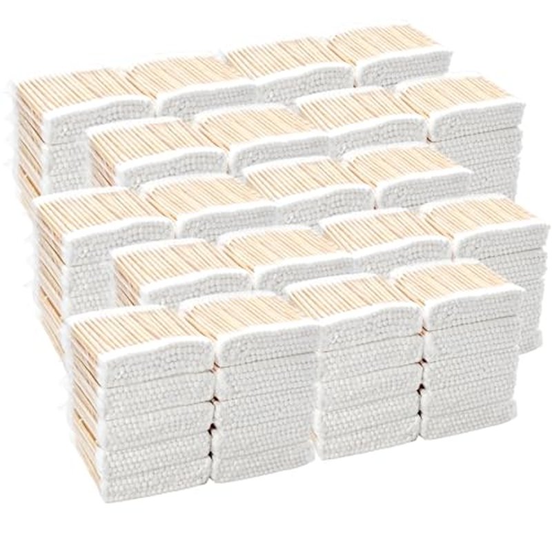 11000 Pcs Double Round Cotton Swabs Bulk Travel Size Cotton Buds with Wooden Sticks for Ear Cleaning, Makeup, Daily Use, Pet Care, Arts Crafts