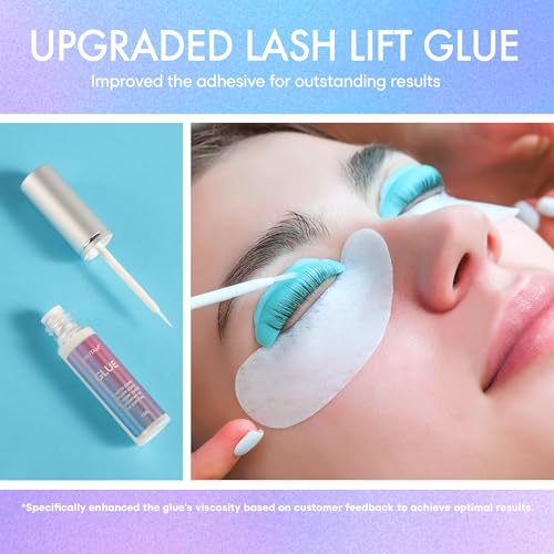 Professional Lash Lift Kit: Semi-Permanent Black Eyebrows Eyelash Perm Set - Salon Quailty Eyelash Lamination at Home for Women (Black)