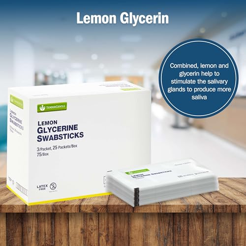 Lemon Glycerin Mouth Swabs for Elderly - 150 Count, Moisturizes & Refreshes Dry Mouths, 2 Pack