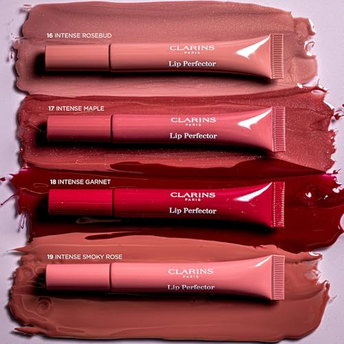 Clarins Lip Perfector | Peptide Plumping and Hydrating Lip Gloss | Instant Shine With Sheer, Shimmer Finish |Non-Sticky Texture with Vanilla Scent | 0.35 Ounces