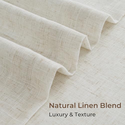 CAPALOCA 70x96 Inch Blackout Curtains Pack of 2 Natural Linen Blend Thermal Insulated