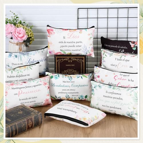 30 Pcs Christian Makeup Bags - Spanish Bright Style Religious Gifts for Women