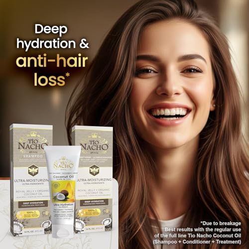 Tio Nacho Ultra-Moisturizing Shampoo, Conditioner and Treatment Set with Royal Jelly and Coconut Oil ? Hydrating Hair Care for Dry Hair, Frizz Control & Anti Hair Loss (3pc Bundle)