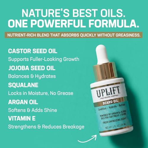 Men's Beard Oil with Argan Jojoba Castor - Hydrating & Nourishing 1 oz