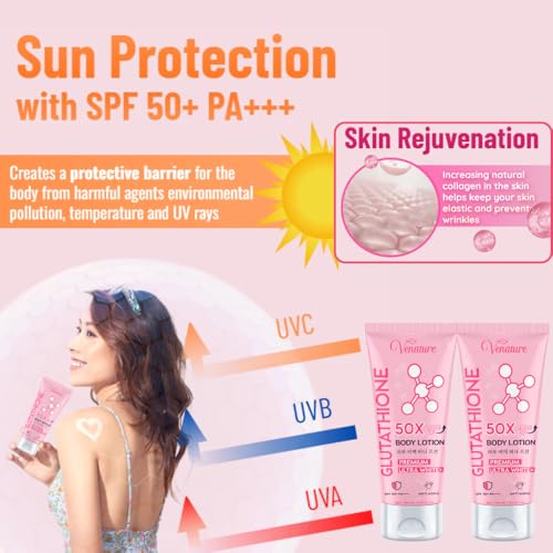 Glutathione 50x Tone Up Body Lotion - Hydrating & Brightening, 1 Fl Oz Pack of 3