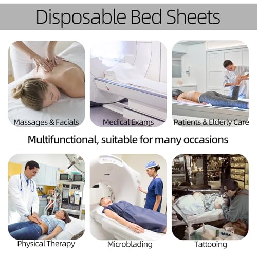 Disposable Massage Table Sheets -71" x 31.5" x 50 Sheets/Roll, 30 g/§³-2 Roll Non woven Bed Sheets with Face Hole -Soft and Durable Table Cove Ideal for Spa, Massage Table, Tattoo, Waxing Table