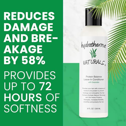 Hydratherma Naturals Protein Balance Leave-In Conditioner 8 Oz - Hair Moisturizer & Strengthener