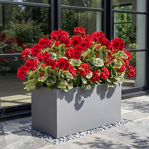 Artificial Geranium Flowers Set - Realistic Red Outdoor Decor, 32 Pcs (Variation of THIS listing)