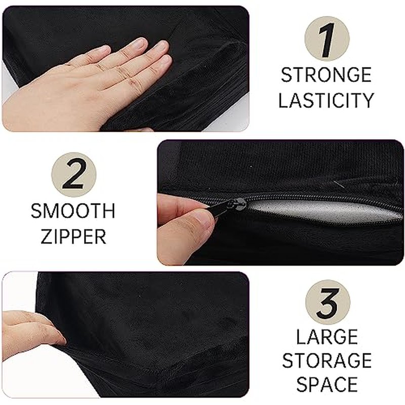 Beauty Salon Eyelash Extension Velvet Lash Pillow Beauty Salon Memory Foam Neck Pillow for Lash Extension Grafting Make Up Side Pockets for Tools(Black)
