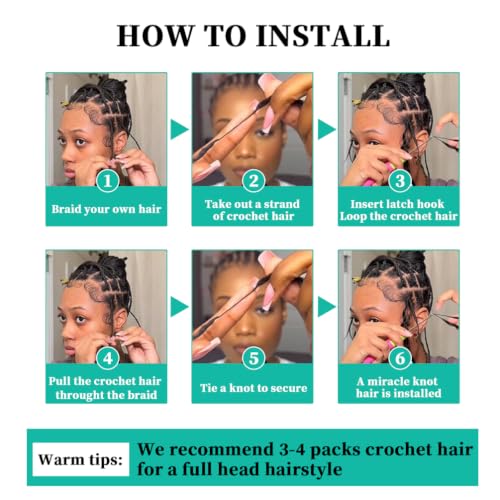 Jukabe Burmese Curly Crochet Hair Extensions 18 Inch 60g Natural Black