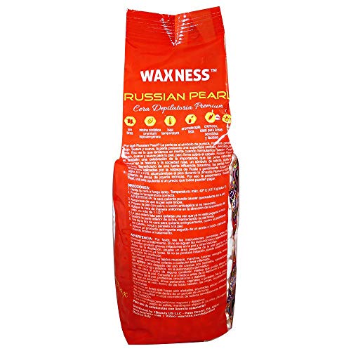 Waxness Russian Pearl Hard Wax Beads 2.2 lb (1 kg) ? Rosin-Free Stripless Hard Wax with Creamy Texture and Skin Visibility, Professional Use ? Made in Italy